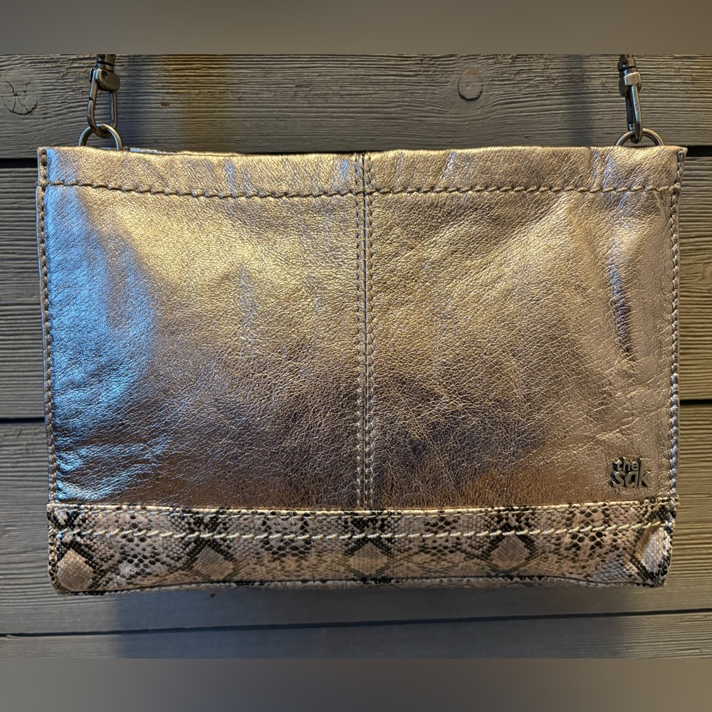 The Sak Metallic Crossbody with Snake-Print Trim - Picture 5 of 14